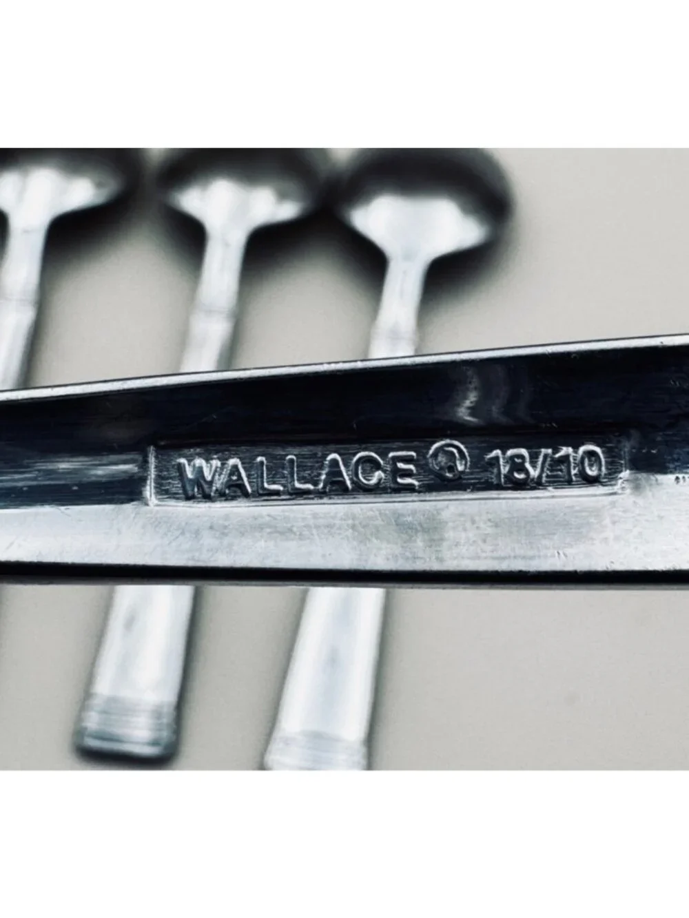 4 Wallace Stainless NAPOLI FROST Oval Soup Spoons 18/10 Flatware Set